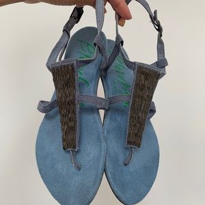 Blowfish Blue beaded sandals